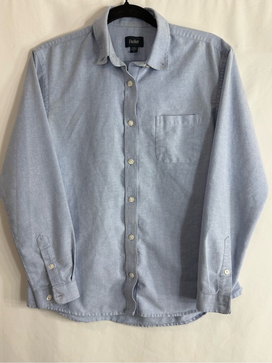 Parker Tops - Parker Women’s Light Blue Oxford Cotton Blend Button Down Shirt, Size S